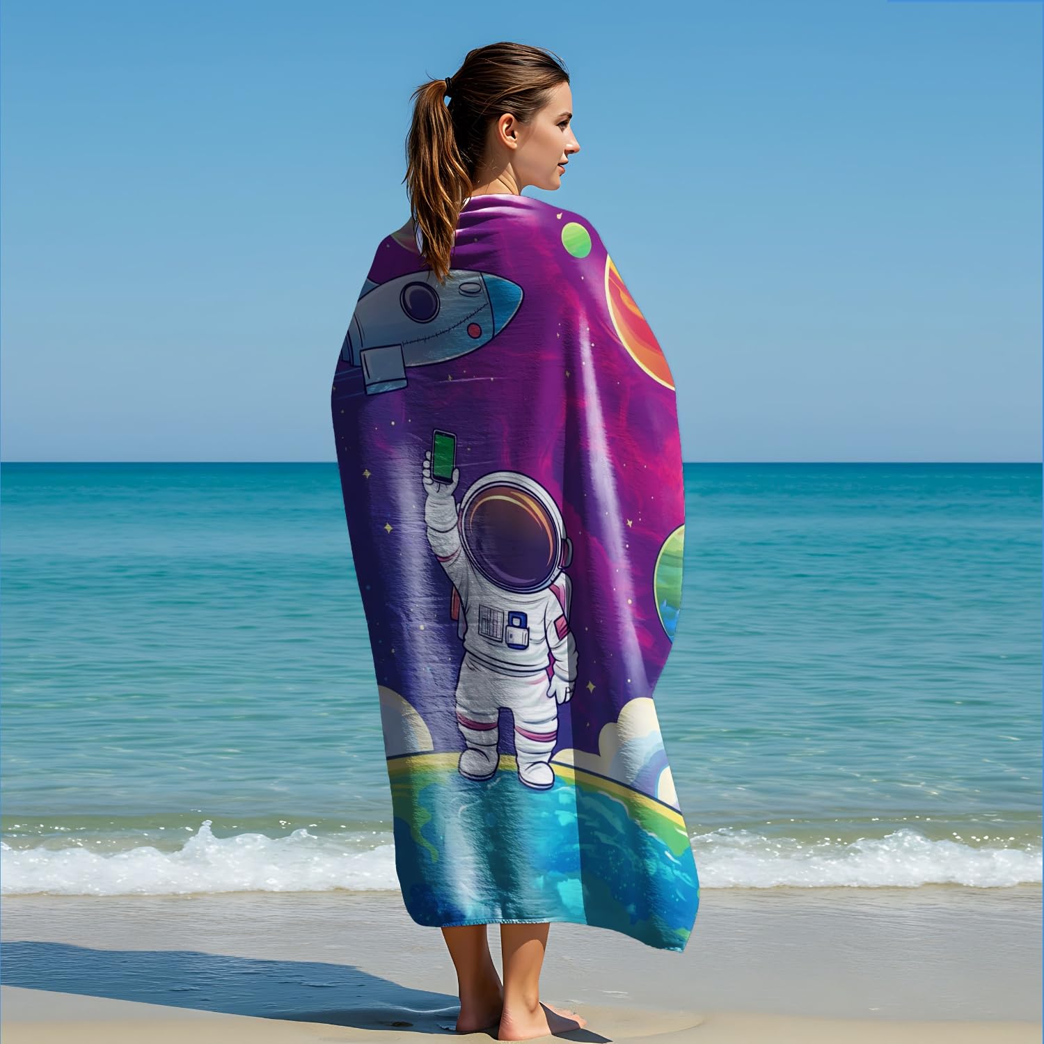 Amazon.com: YCLYXY Creative Astronaut Printed Beach Towel